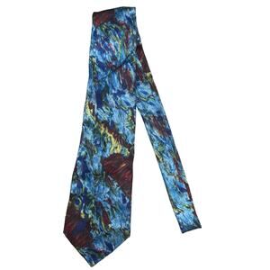 Santostefano Watercolor Print 100% Silk Tie Made In Italy